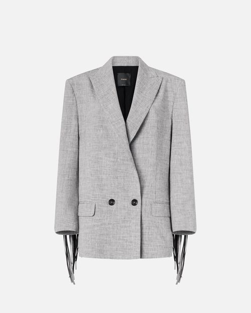 Double-breasted jacket with fringing - 36