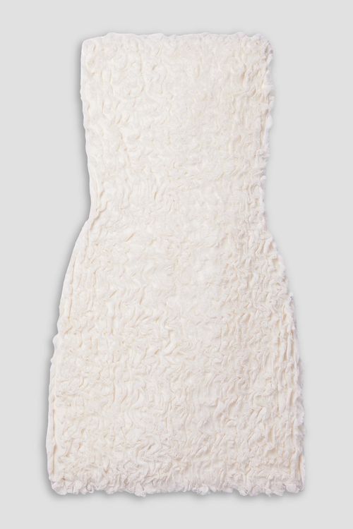Sonja strapless ruffled linen and stretch-jersey mini dress