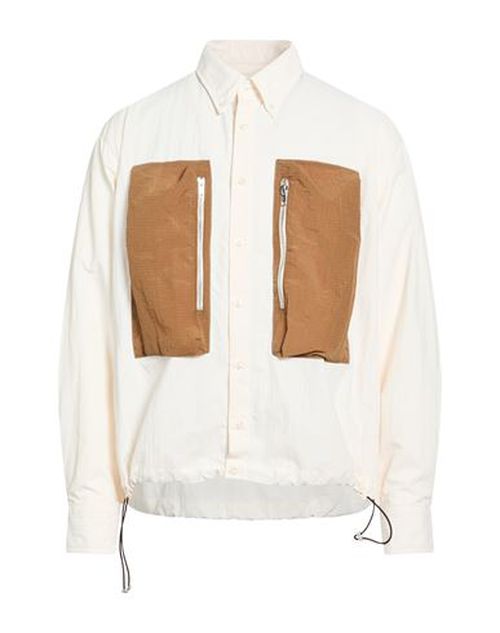 Man Shirt Cream Size L Polyamide