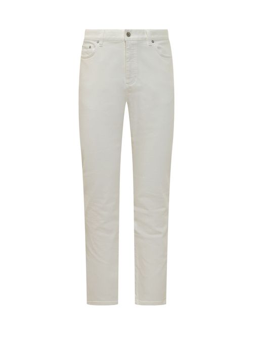 White Straight Mid Rise Jeans