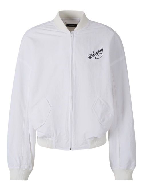 Embroidered bomber jacket - White