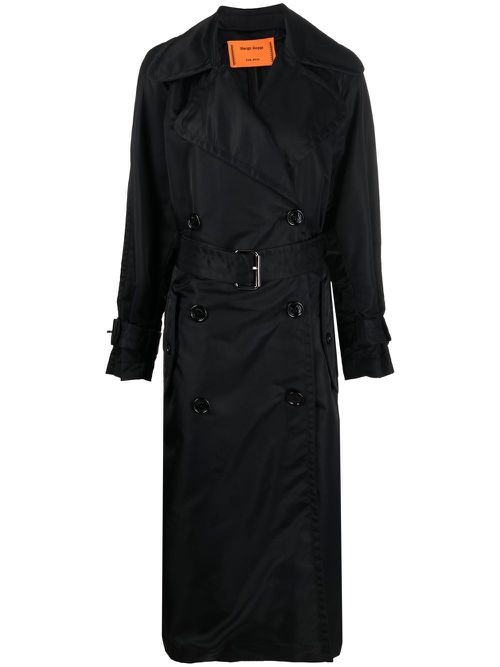 Belted double-breasted trench coat - Black
