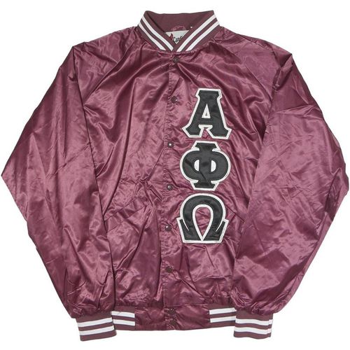 CARDINAL Womens Maroon Satin Jacket M Polyester Button Varsity Style Greek