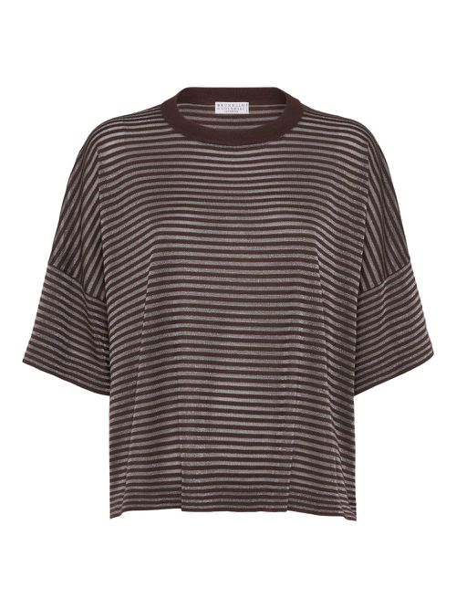 Striped T-shirt - Brown