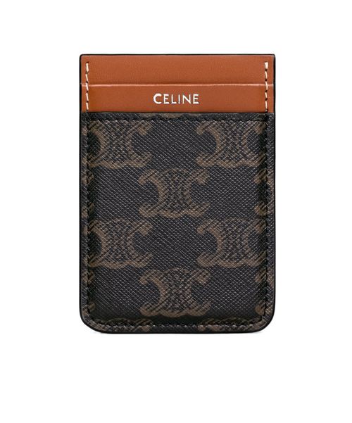 MAGNET CARD HOLDER IN Triomphe canvas AND calfskin