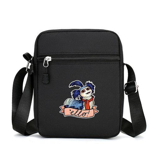 TEMU Labyrinth Worm Print Crossbody Bag - Graphic Design, Adjustable Shoulder Strap, Zipper Closure, Stylish Oxford Cloth & Durable Polyester