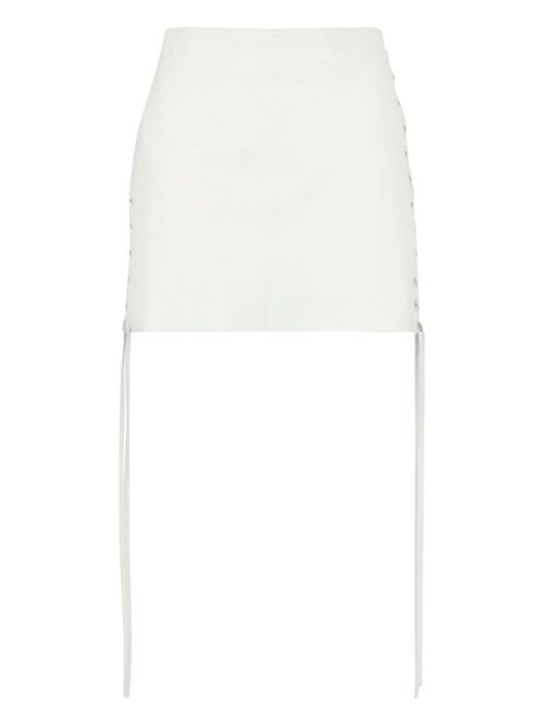 Lace-up mini skirt - White