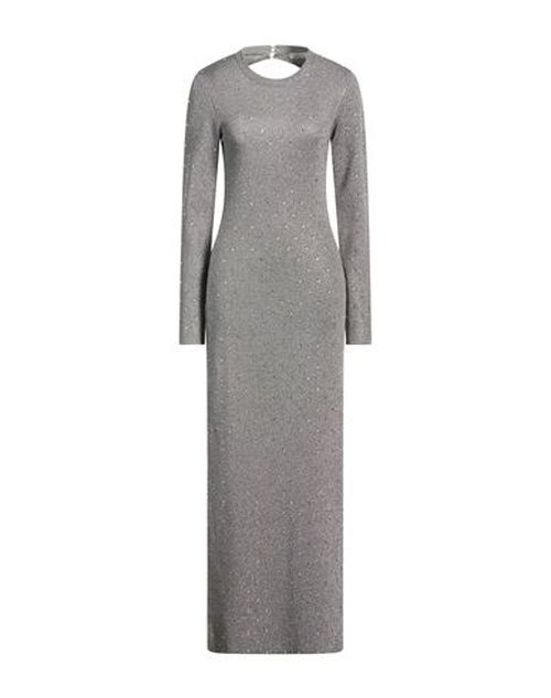 Woman Maxi dress Grey Size L Viscose, Polyester, Metallic Polyester, Polyamide
