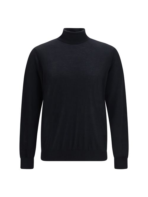 Cashmere High-Collar Sweater — Black