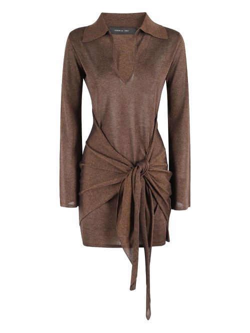 Federica Tosi knotted-detail dress - Brown