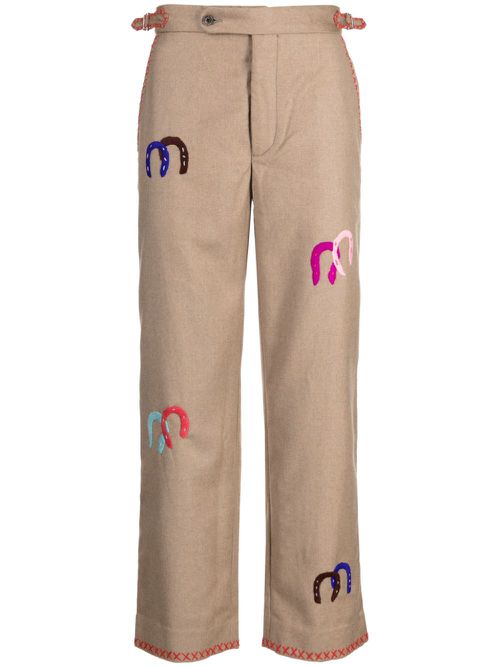 Horseshoe straight-leg trousers - Brown