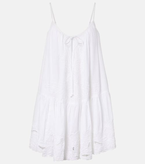 Embroidered cotton poplin minidress