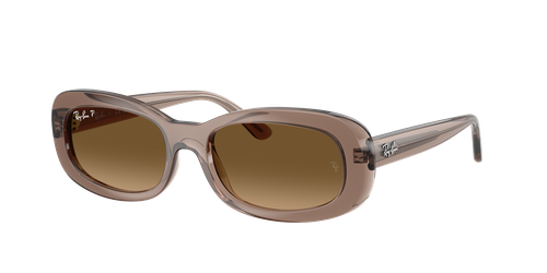 Ray-Ban Woman Sunglass RB2221 - Frame color: Transparent Beige, Lens color: Gradient Brown Polarized