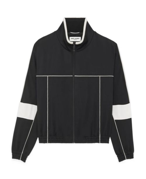 Saint laurent teddy jacket in satin crepe