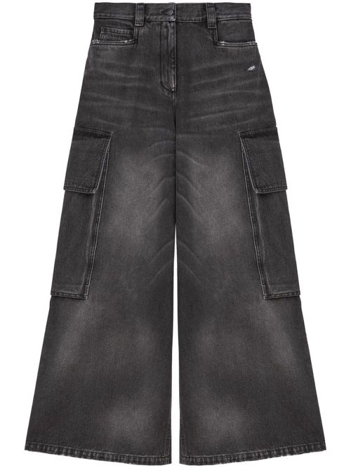 Low-rise wide-leg jeans - Black