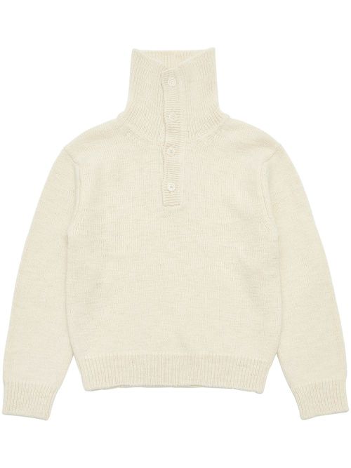 Wool buttoned sweater - Neutrals