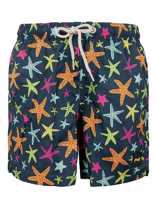 Starfish-print swim shorts - Blue