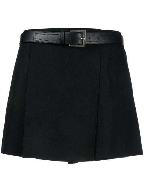 Belted skirt shorts - Black
