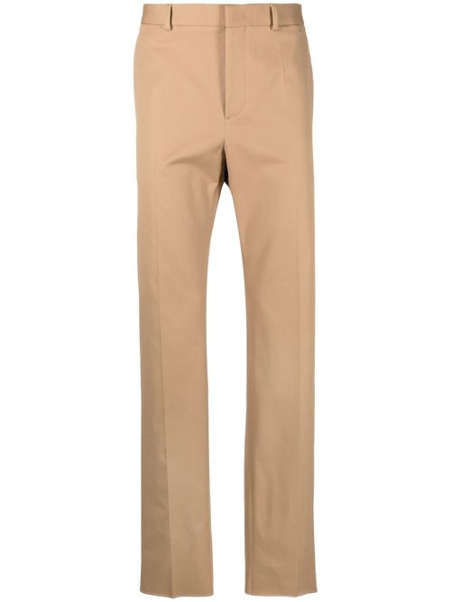 Pressed-crease cotton chinos - Neutrals