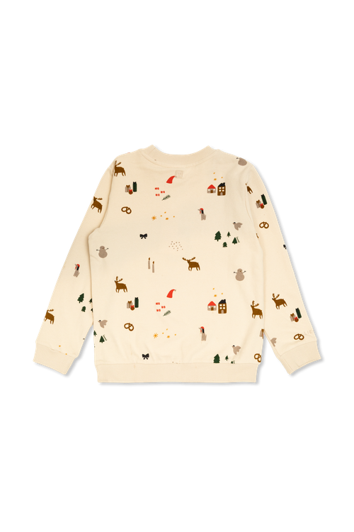 Sweatshirt With A Pattern, Unisex, Cream