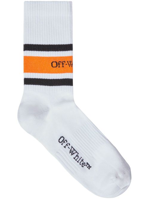 Striped logo-intarsia socks