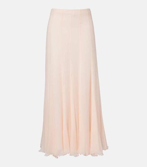 Chloé Pleated silk muslin maxi skirt