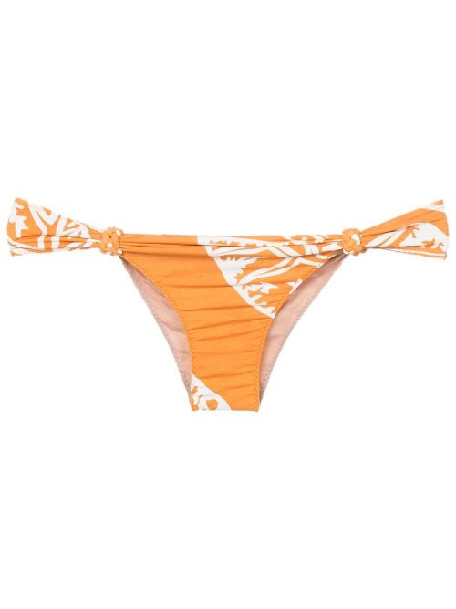 Graphic-print bikini bottoms - Orange