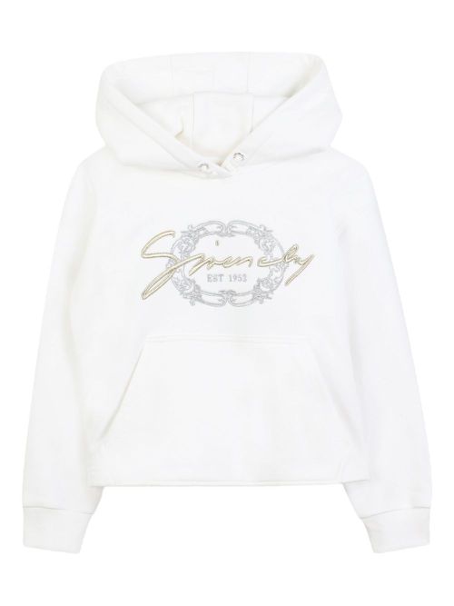Logo-embroidered hoodie - White