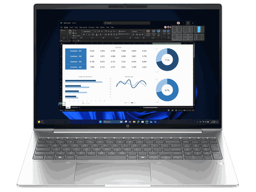 HP ProBook 4 G1ah 16 inch Laptop PC, Silver + Poly Blackwire 3220 Stereo USB-C Headset +USB-C/A Adapter