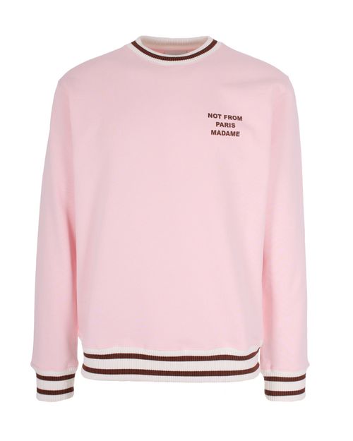 Pink Slogan Crew Neck Sweatshirt