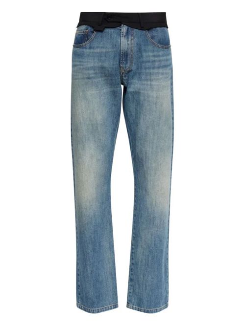 Reconstructed Waist Straight Leg Jeans