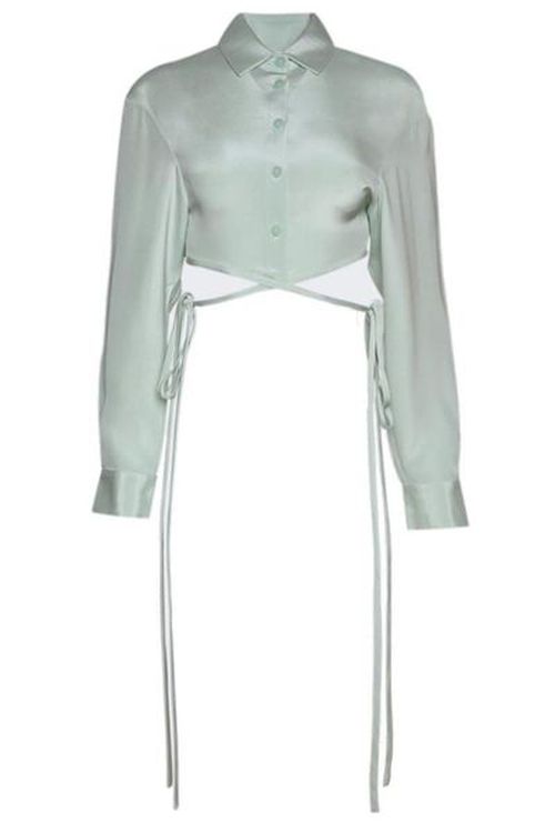 Christopher Esber Short-Sleeved Cropped Tie Shirt