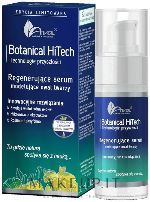 Siero viso rivitalizzante modellante AVA Laboratorium Botanical HiTech Regenerating Serum Modeling Face Ova