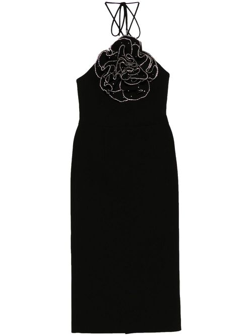 Eliana Halter Midi dress - Black