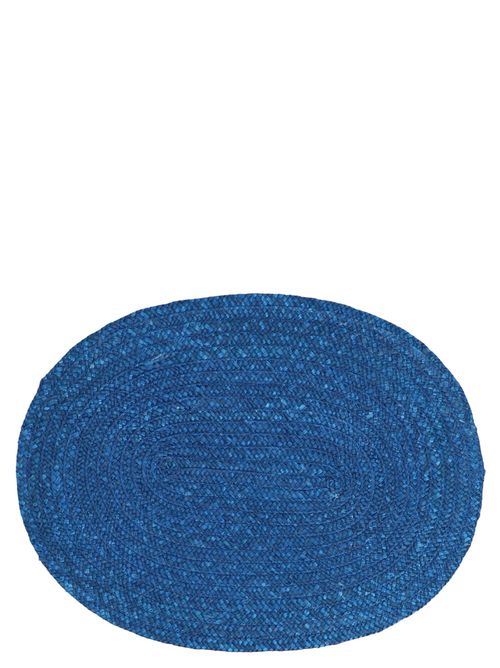 -Woven Raffia Underplate Kitchen Linen Blu-Unisex