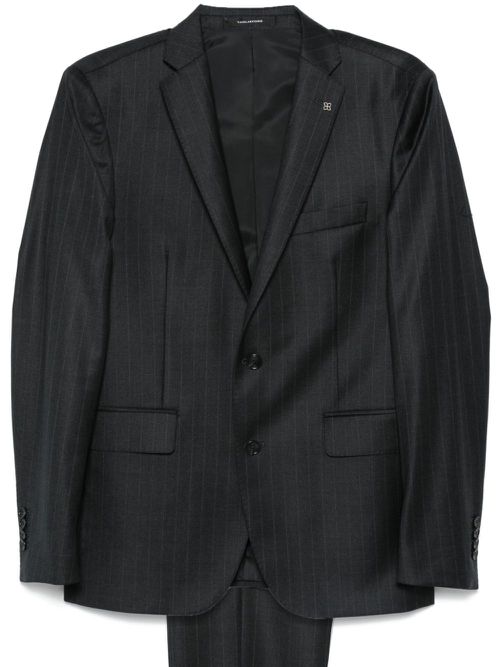 Pinstripe-pattern suit - Grey