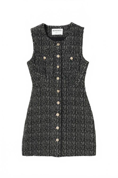 Women's Ruanita Tweed Dress In Grey Lurex