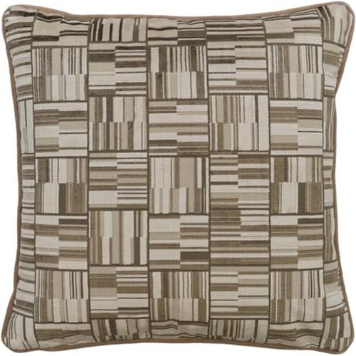 Lexington Taupe, Sustainable Feather, Cushion, 55cm x 55cm - Andrew Martin Velvet Geometric