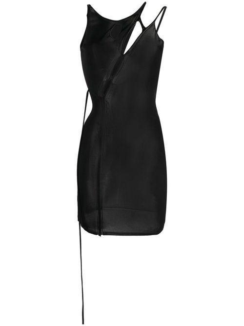 Cut-out knitted mini dress - Black