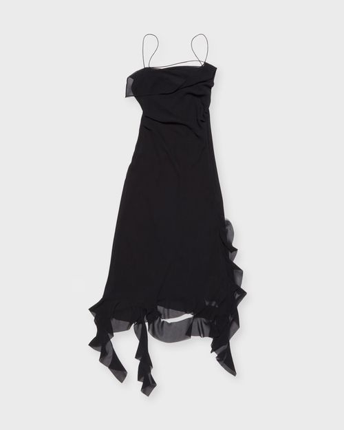 Acne Studios Dress Ruffle Strap Black