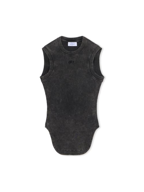 Off Stamp Rib Kat Top - Female T-shirts Marble Black