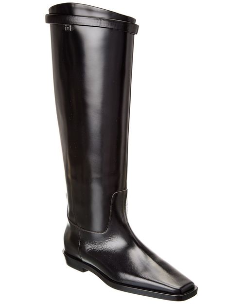Leather Knee-High Riding Boot