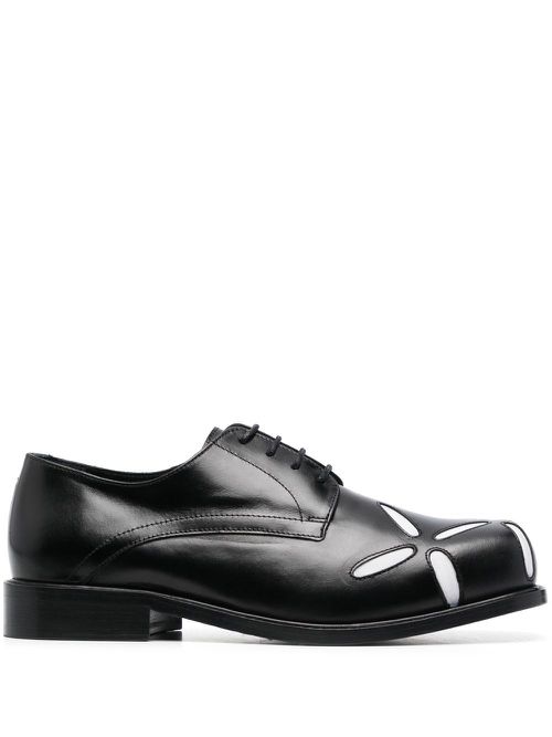 Slashed square-toe Derby shoes - Black