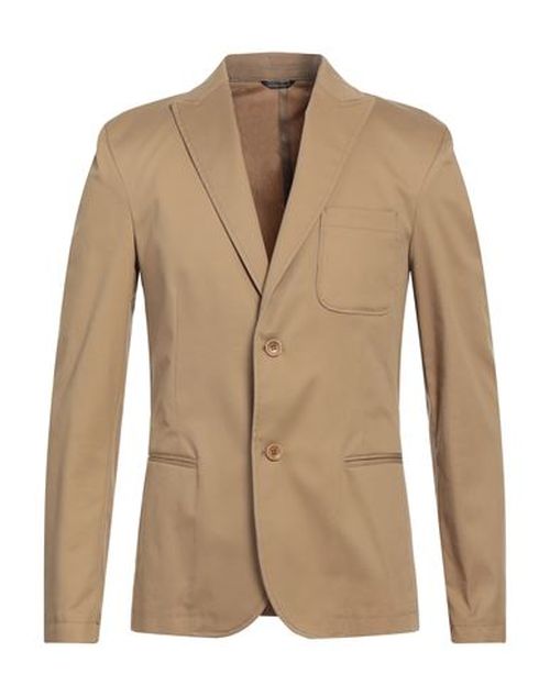 Man Blazer Khaki Size 42 Cotton, Elastane