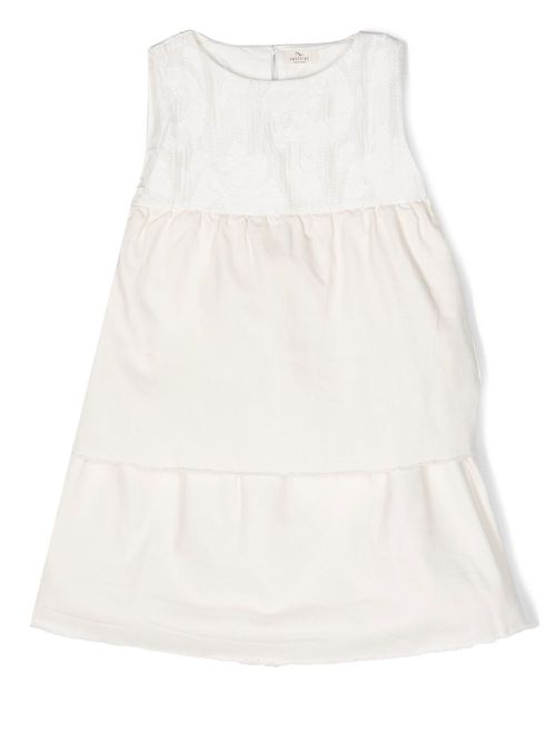 Tiered denim dress - White