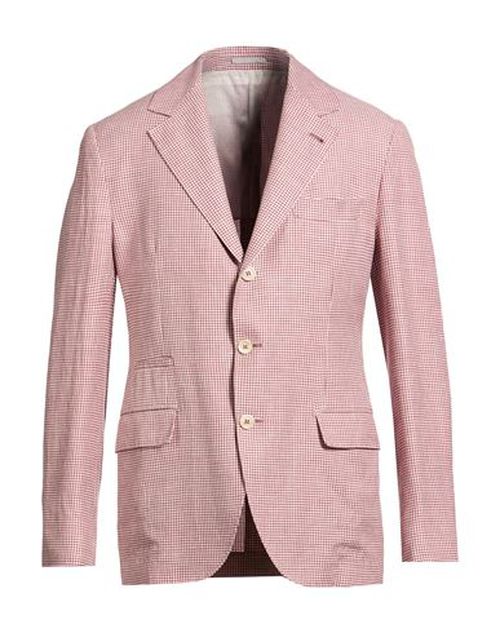 Man Blazer Brick Size 38 Wool, Linen, Silk
