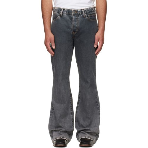 Black Jimmy Ecru Twill Flare Jeans