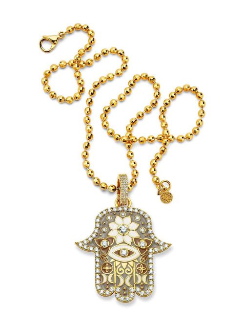 20kt yellow gold Hamsa diamond pendant