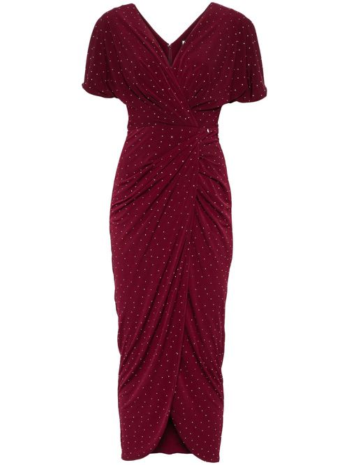 Crystal-embellished maxi dress - Red
