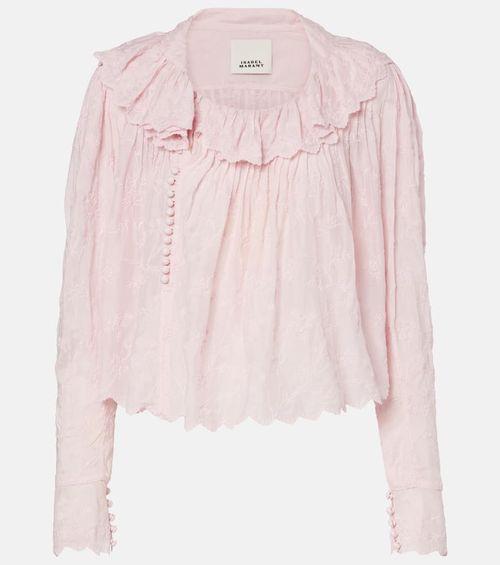Zelly embroidered cotton and silk blouse